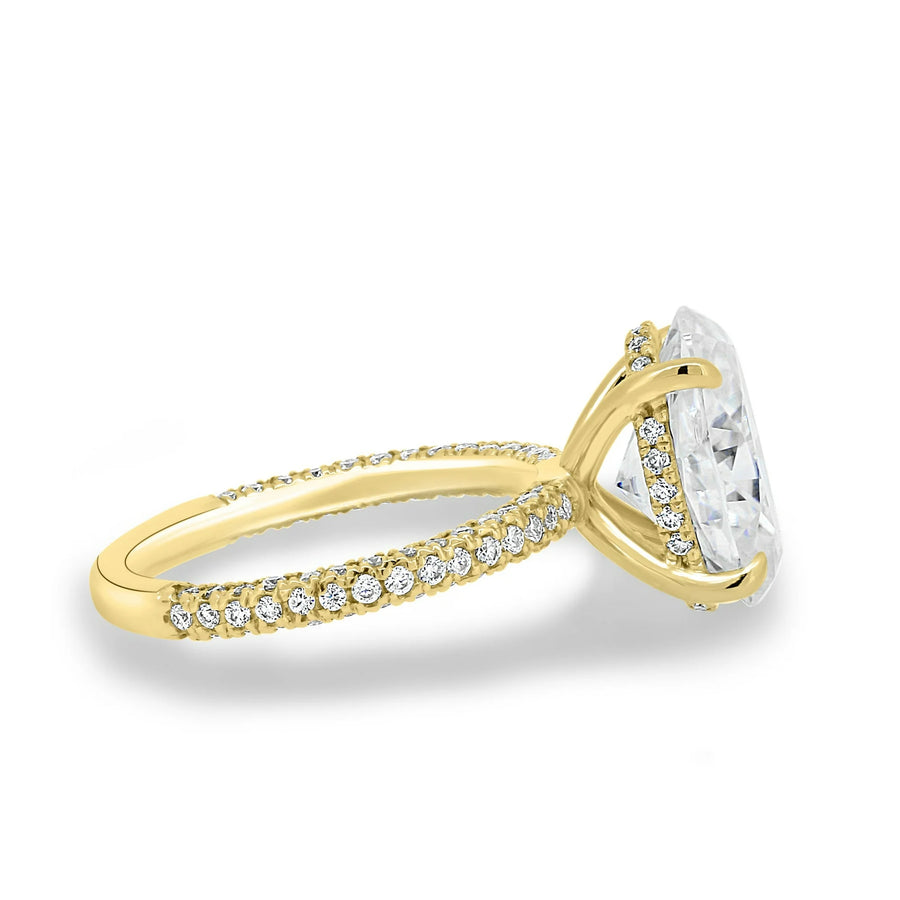 3.0-4.0 CT Oval Moissanite Diamond Hidden Halo & Pave Engagement Ring-Custom Listing For John