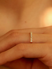 0.55 TCW Round Cut Half-Eternity Wedding Band