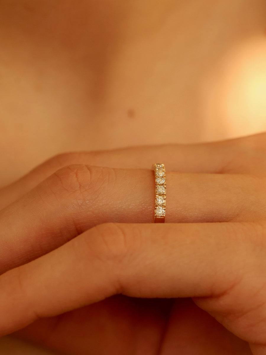 0.55 TCW Round Cut Half-Eternity Wedding Band