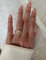 1.0 CT- 2.0 CT Marquise Cut Lab Grown Diamond Solitaire Setting Bridal Set