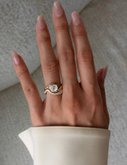 1.0 - 2.0 CT Pear Cut Lab Grown Diamond Solitaire Bridal Ring Set