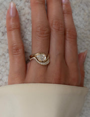 1.0 - 2.0 CT Pear Cut Lab Grown Diamond Solitaire Bridal Ring Set