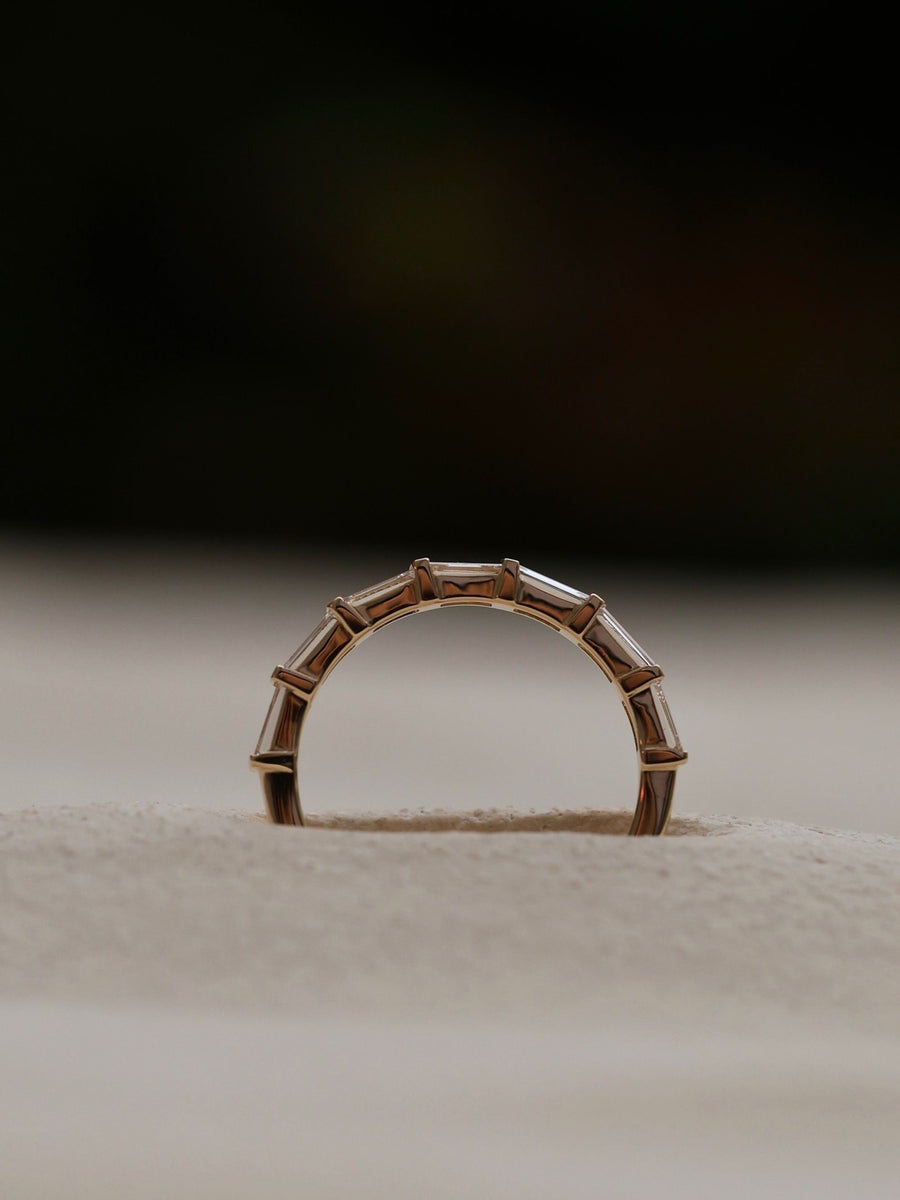 0.63 TCW Baguette Cut Half Eternity Wedding Band