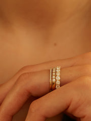 0.55 TCW Round Cut Half-Eternity Wedding Band