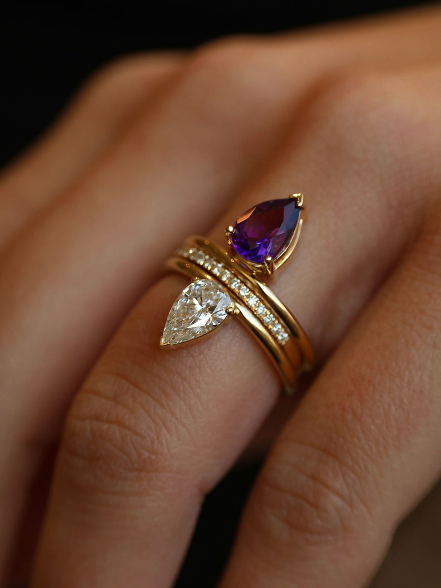 0.25 TCW Round Cut Half-Eternity Wedding Band