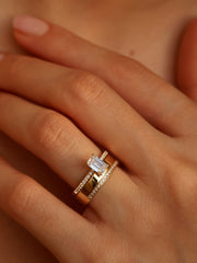 0.10 TCW Round Cut channel setting Wedding Band