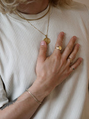 0.5 TCW Round Signet Textured Wedding Band