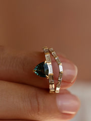 0.37 TCW Baguette Cut curved style Wedding Band