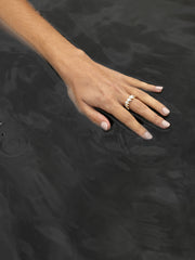 3.20 TCW Pear Cut Bezel Set Eternity style Wedding Band