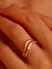 0.37 TCW Baguette Cut curved style Wedding Band