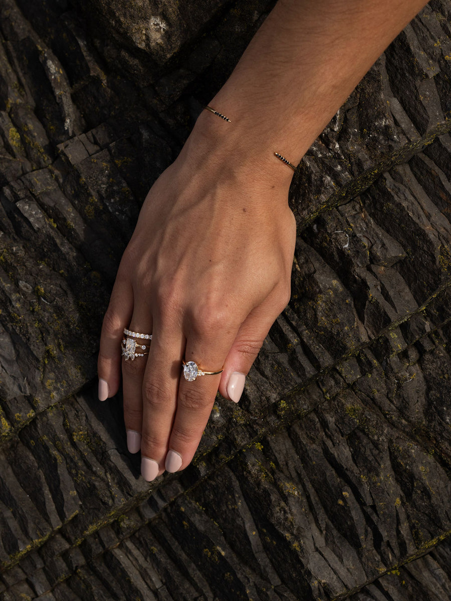 1.10 TCW Round Cut Half-Eternity Wedding Band