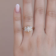 0.67 CT Marquise Cut Cluster Moissanite Engagement Ring