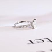 3.0 CT Radiant Cut pave & hidden halo Moissanite Engagement Ring