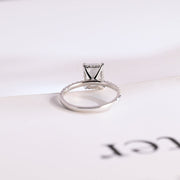 3.0 CT Radiant Cut pave & hidden halo Moissanite Engagement Ring