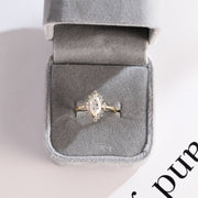 1.0 CT Marquise Cut halo Moissanite Engagement Ring