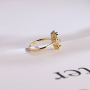 1.0 CT Marquise Cut halo Moissanite Engagement Ring