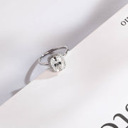 3.0 CT Cushion Cut halo Moissanite Engagement Ring