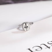 3.0 CT Cushion Cut halo Moissanite Engagement Ring