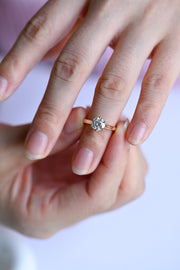 1.0 CT Round Cut solitaire Moissanite Engagement Ring