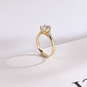 1.0 CT Round Cut solitaire Moissanite Engagement Ring