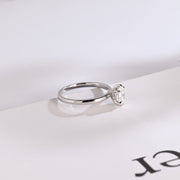 1.0 CT Oval Cut solitaire Moissanite Engagement Ring