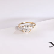 2.0 CT Round Cut Three Stone Moissanite Engagement Ring