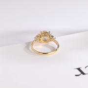 2.0 CT Round Cut Three Stone Moissanite Engagement Ring