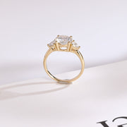 2.0 CT Round Cut Three Stone Moissanite Engagement Ring