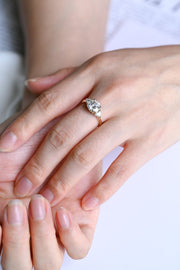 2.0 CT Round Cut Three Stone Moissanite Engagement Ring