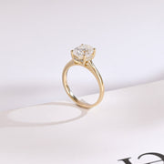 2.0 CT Oval Cut Hidden halo Moissanite Engagement Ring