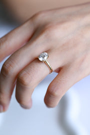 2.0 CT Oval Cut Hidden halo Moissanite Engagement Ring