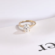 2.0 CT Oval Cut Hidden halo Moissanite Engagement Ring