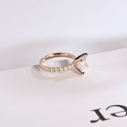 2.0 CT  Princess Cut pave Moissanite Engagement Ring