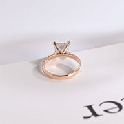 2.0 CT  Princess Cut pave Moissanite Engagement Ring