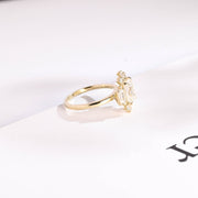 2.0 CT  Emerald Cut Cluster Moissanite Engagement Ring