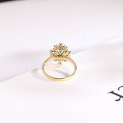 2.0 CT  Emerald Cut Cluster Moissanite Engagement Ring