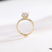 3.0 CT Radiant Cut hidden halo Moissanite Engagement Ring