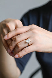 3.0 CT Radiant Cut hidden halo Moissanite Engagement Ring