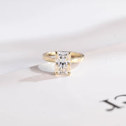 3.0 CT Radiant Cut hidden halo Moissanite Engagement Ring