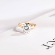 3.0 CT Oval Cut Hidden Halo Moissanite Engagement Ring