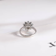 1.0 CT Round Cut halo Moissanite Engagement Ring