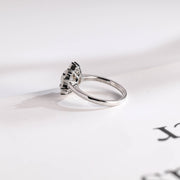 1.0 CT Round Cut halo Moissanite Engagement Ring