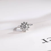 1.0 CT Round Cut halo Moissanite Engagement Ring