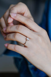 1.0 CT Cushion Cut solitaire Moissanite Engagement Ring