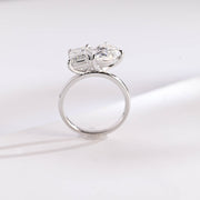 4.0 CT Emerald & Pear Cut solitaire Moissanite Engagement Ring