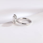 4.0 CT Emerald & Pear Cut solitaire Moissanite Engagement Ring