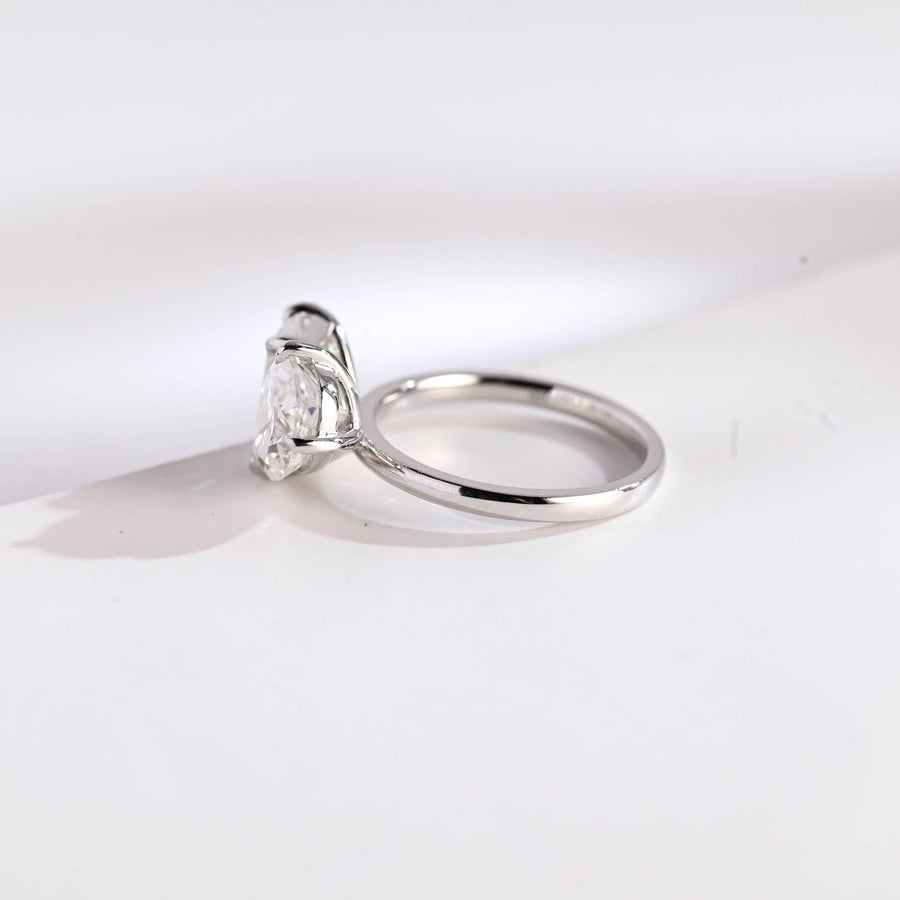 4.0 CT Emerald & Pear Cut solitaire Moissanite Engagement Ring