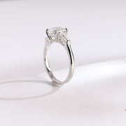 2.0 CT Asscher Cut Three Stone style Moissanite Engagement Ring