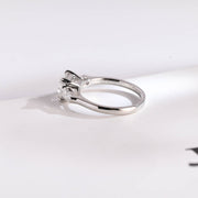 2.0 CT Asscher Cut Three Stone style Moissanite Engagement Ring