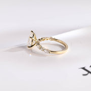 3.0 CT Pear cut Pave style Moissanite Engagement Ring